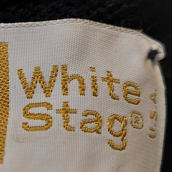 Vintage White Stag 1940s-1950s Black White Stripe Wool Ribbed Turtleneck Sweater - Picture 9 of 11